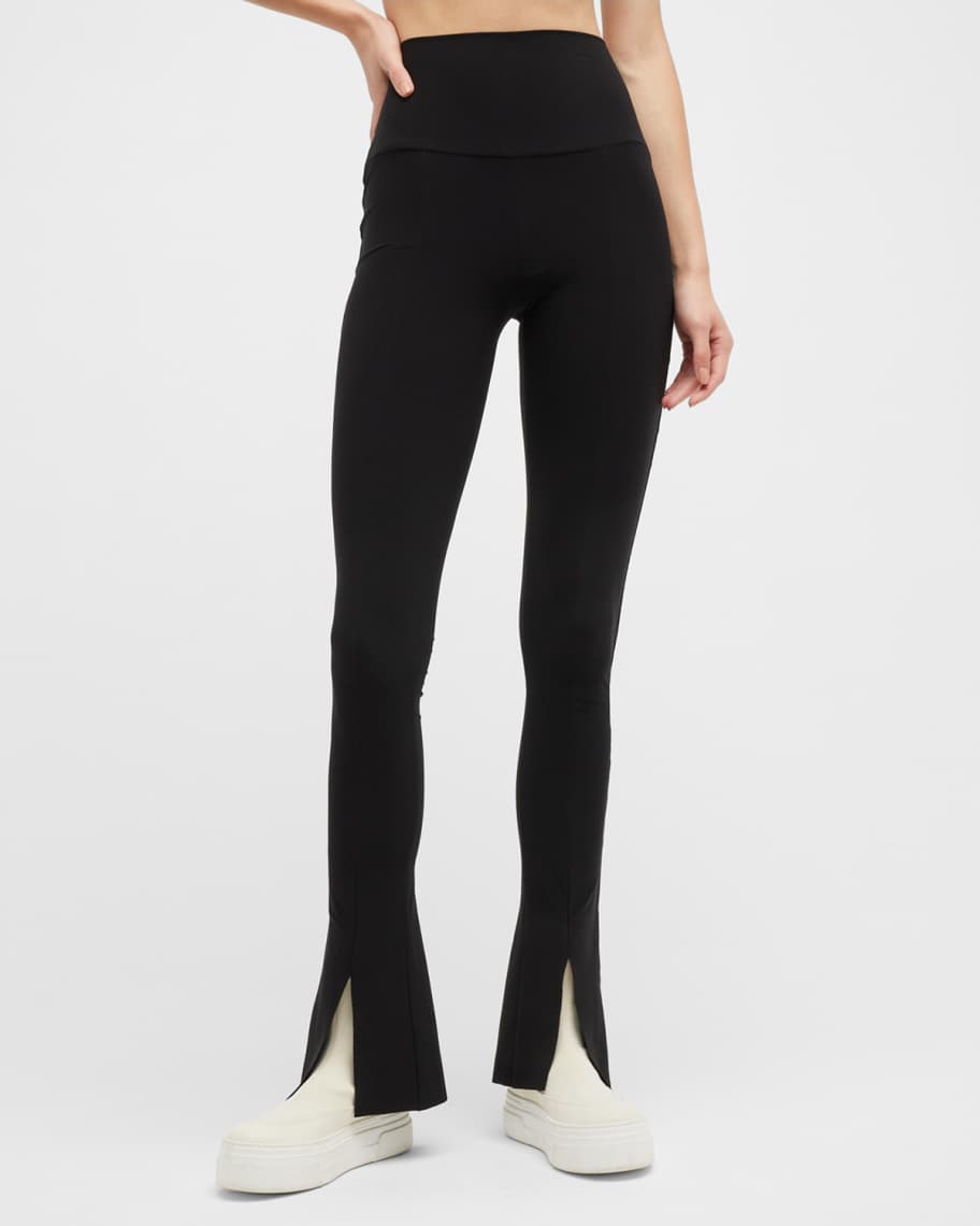 Norma Kamali Active Snap Ribbon Spat HighRise Leggings Neiman Marcus