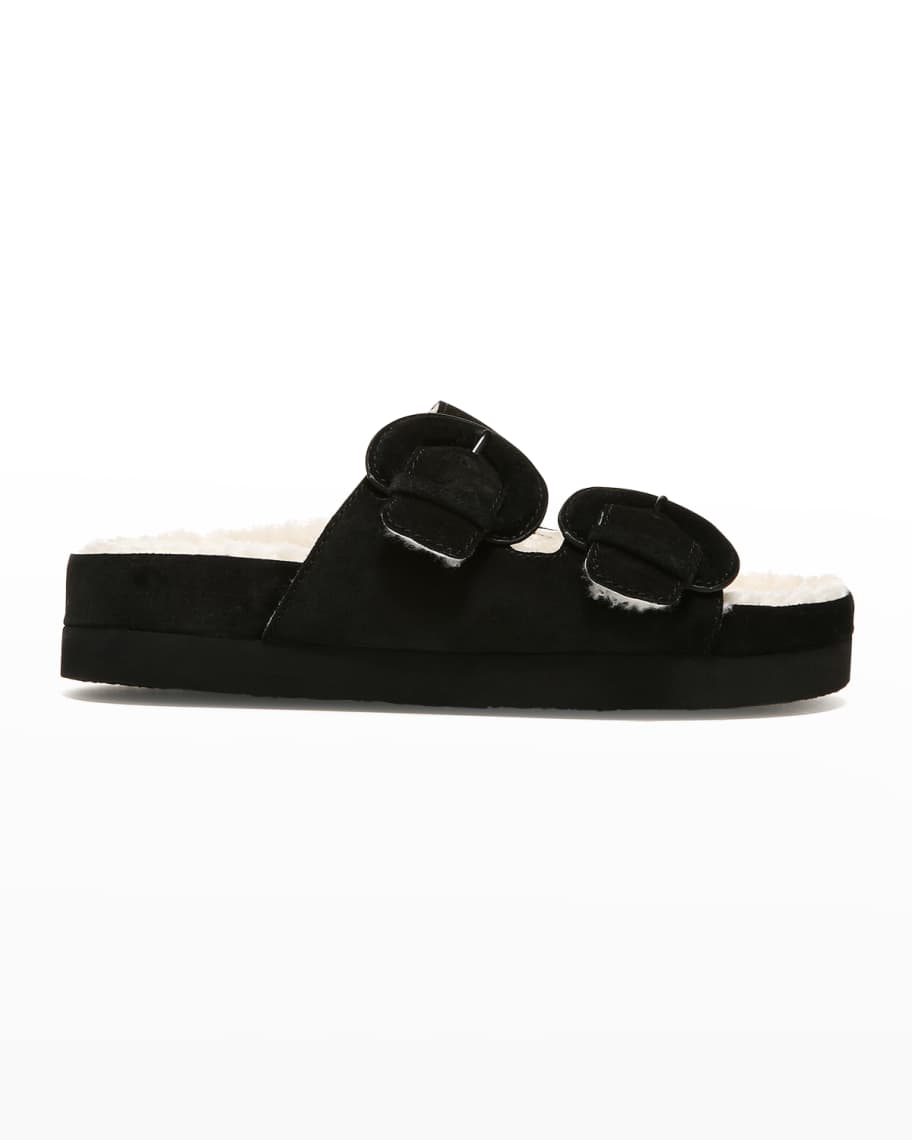 vince women's glyn double buckle slide sandals
