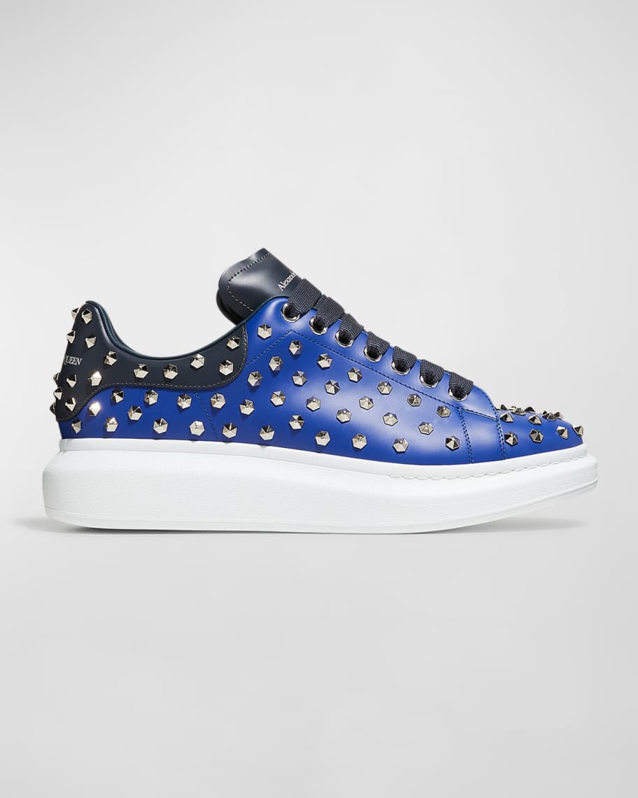 McQueen Men's Oversized Larry Stud-Embellished Leather Sneakers