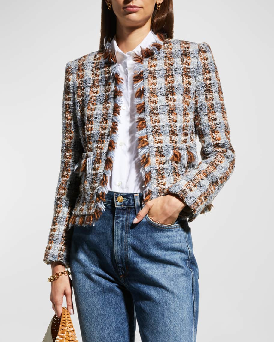 Tweed fringe deals blazer