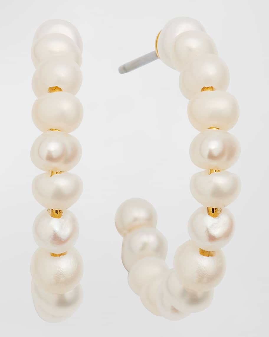 Lele sadoughi pearl hoop earrings cheap