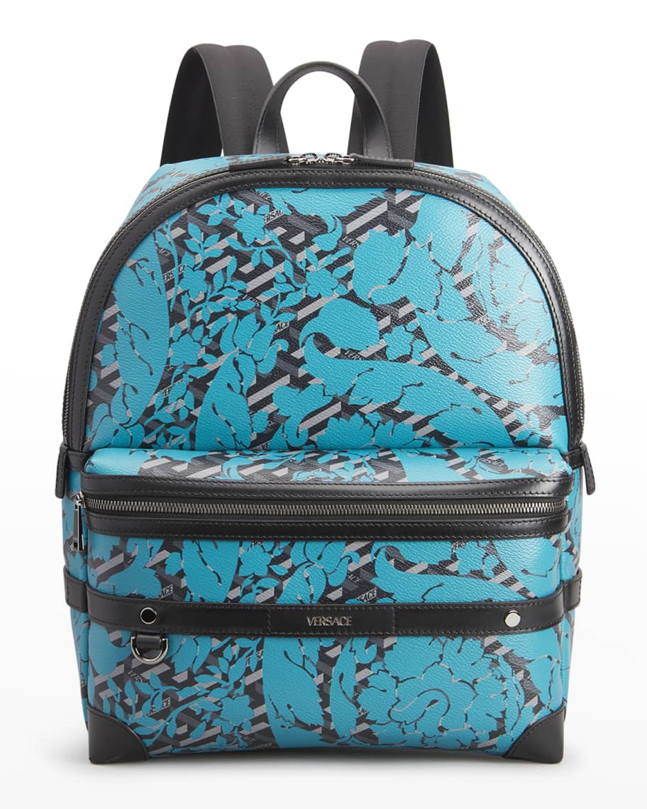 Nylon one-shoulder backpack with all-over jacquard eagle