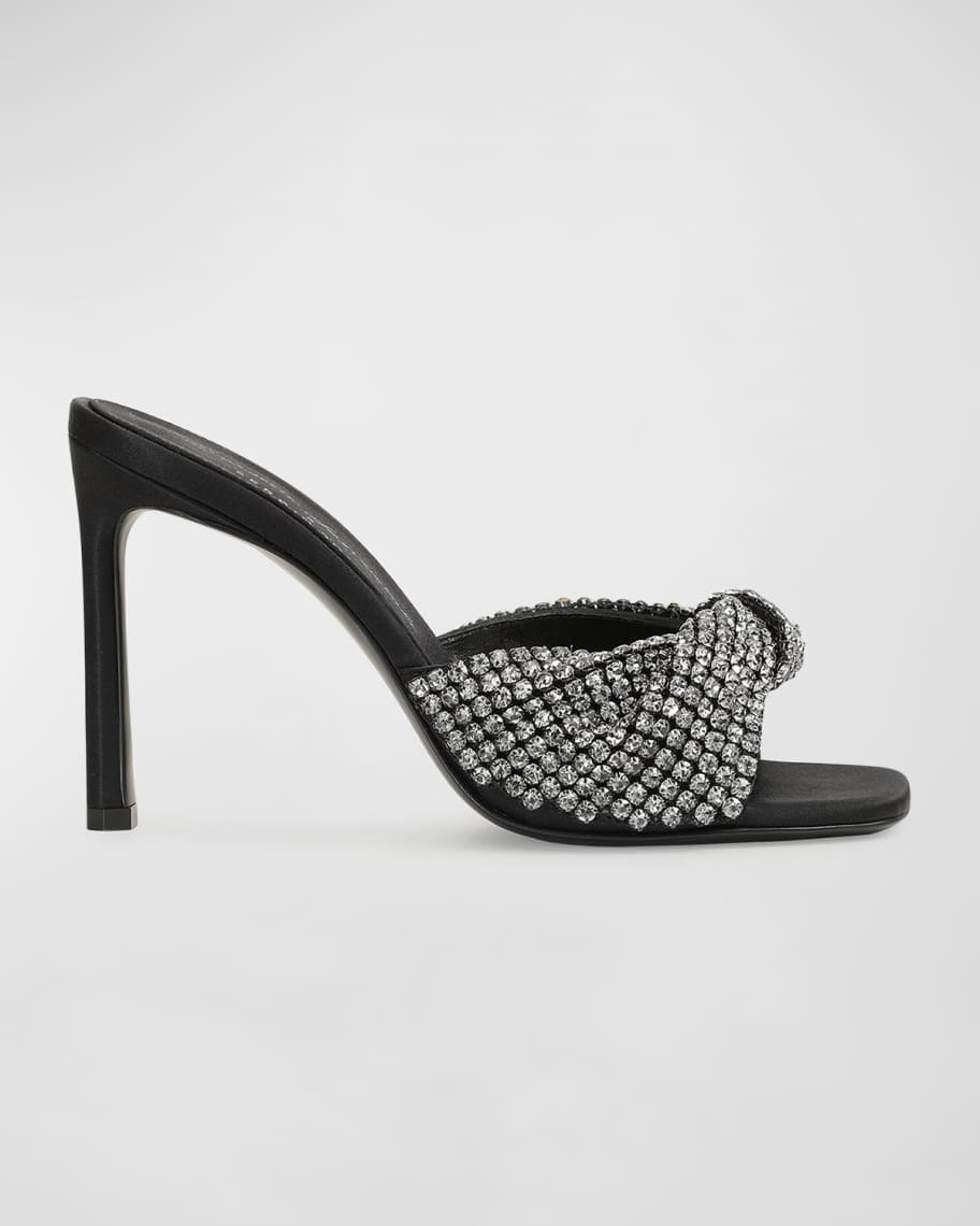 Sergio Rossi Crystal Twist Mule Sandals | Neiman Marcus