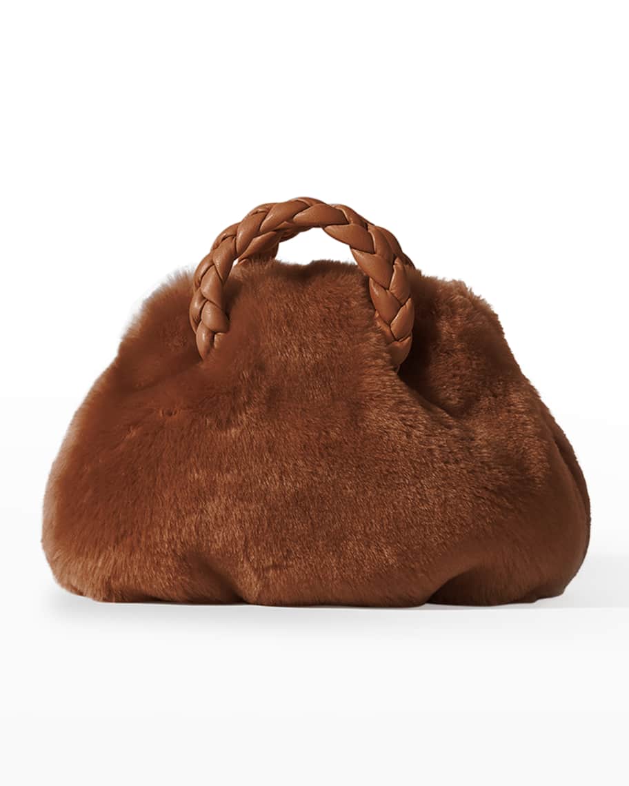 HEREU Bombon Shearling Top-Handle Bag