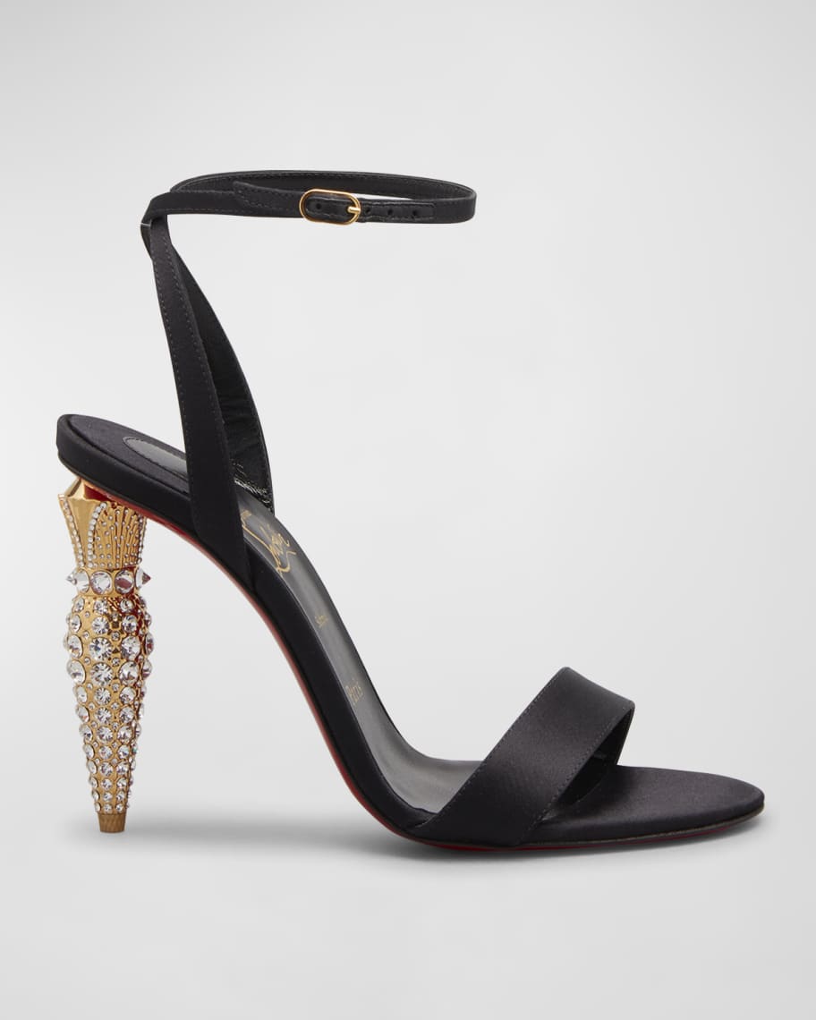 Christian Louboutin Lipstrass Queen Red Sole Ankle-Strap Sandals ...
