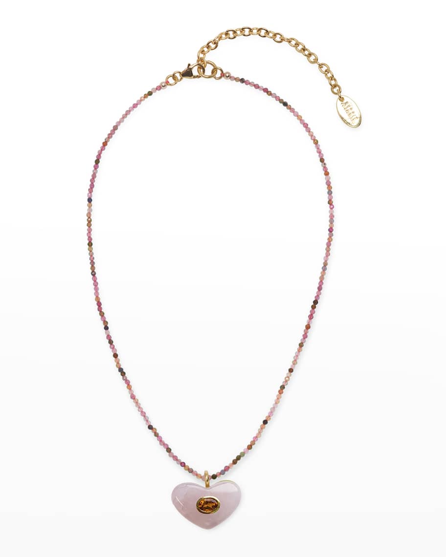 Lizzie Fortunato Martina Heart Necklace in Pink | Neiman Marcus
