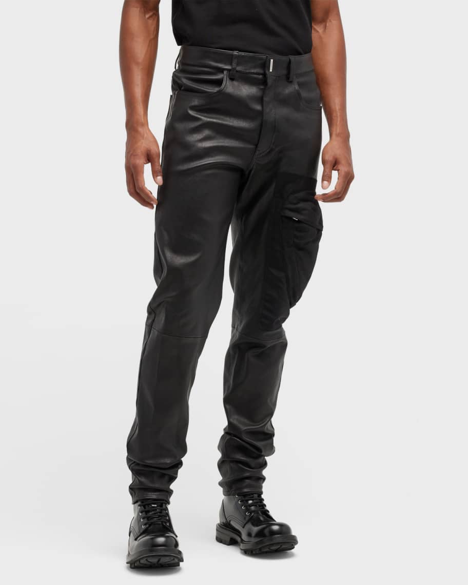 Givenchy Men's Leather Cargo Pants | Neiman Marcus