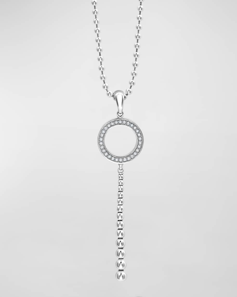 Image 2 of 4: Caviar Spark Diamond Linear Pendant Necklace, 34"