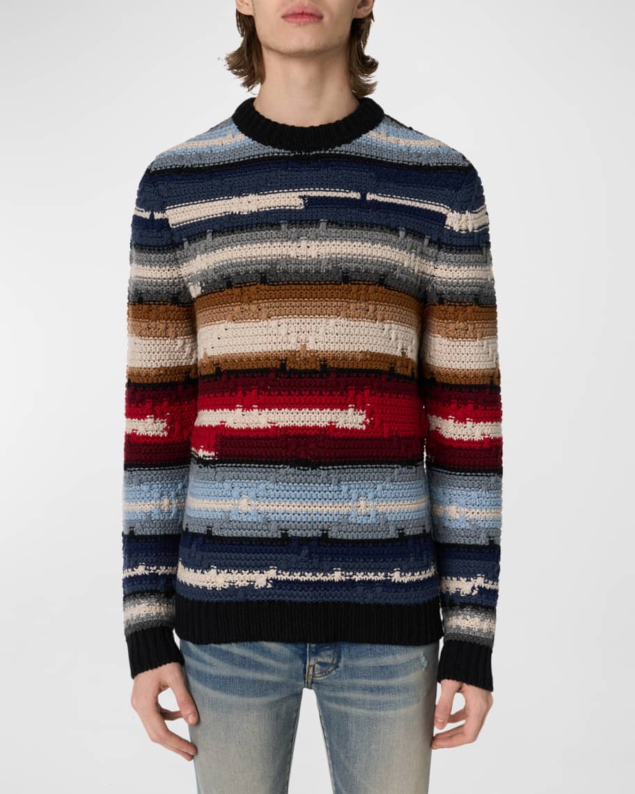Amiri Men's Blanket Striped Cashmere Sweater | Neiman Marcus