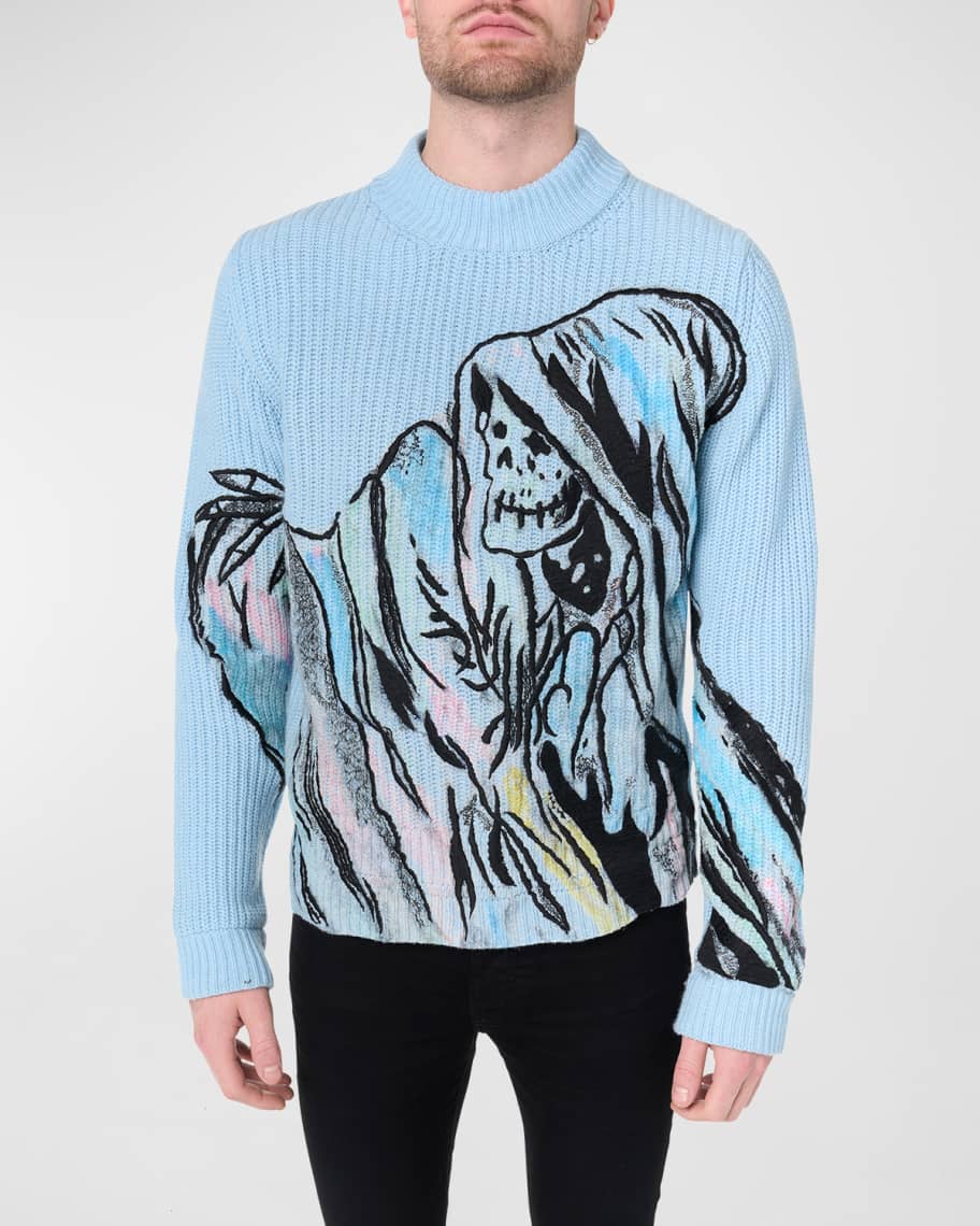 Amiri x Wes Lang Men's Secret Embroidered Sweater | Neiman Marcus