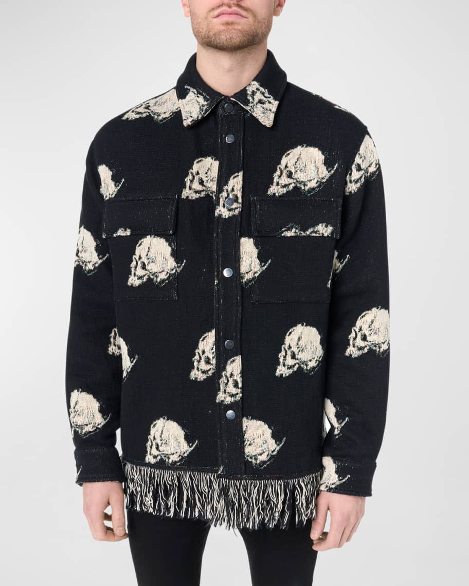 Amiri Men's Columns of Duality Fringe Shirt | Neiman Marcus