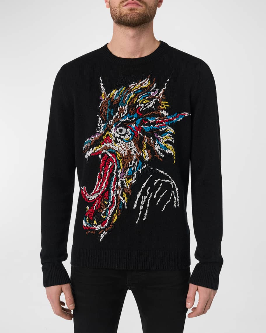 Amiri x Wes Lang Men's Embroidered Sweater | Neiman Marcus