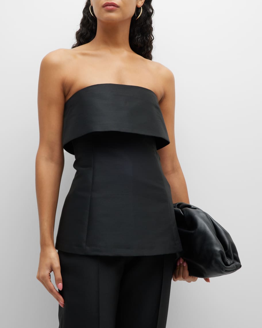 Toteme Foldover Off-The-Shoulder Evening Top | Neiman Marcus