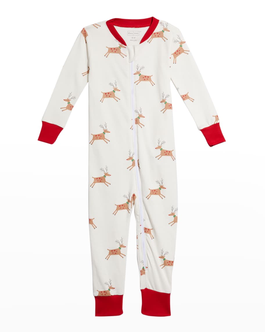 Kissy Love By Kissy Kissy Kid S Reindeer Cheer One Piece Pajamas Size 12m 24m Neiman Marcus