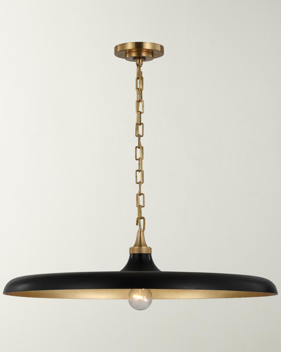 Visual Comfort Signature Piatto Large Pendant In Hand-Rubbed Antique ...