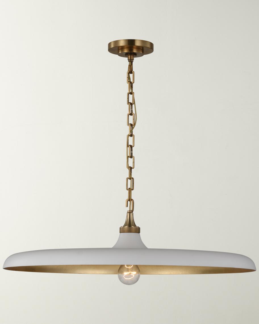 Visual Comfort Signature Piatto Large Pendant In Hand-Rubbed Antique ...