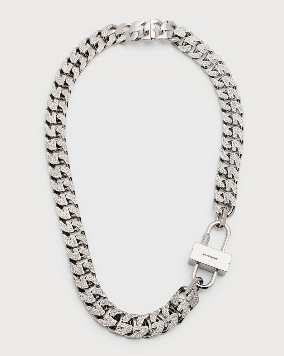 Givenchy Men's GChain Crystal Pave Chain Necklace Neiman Marcus