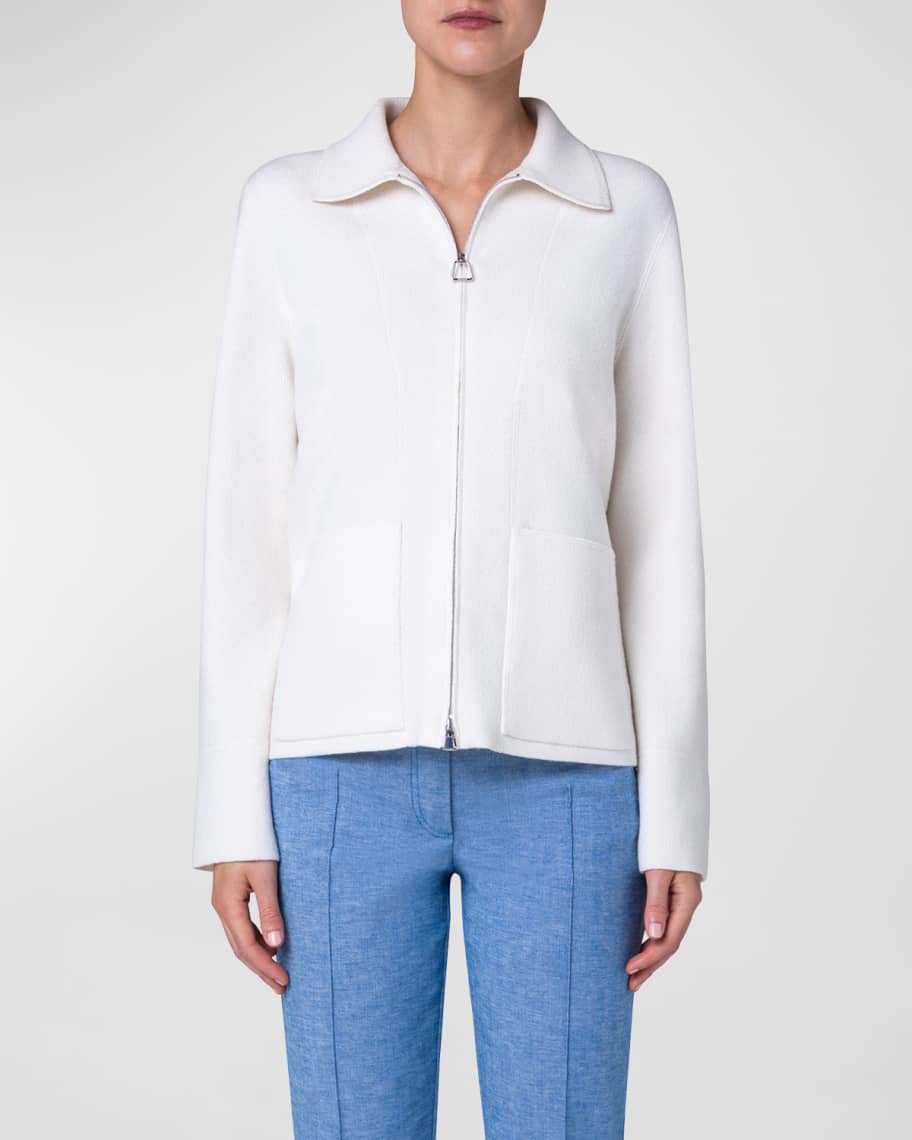 Women Cropped lurex Monogram sweater Aquamarine/White