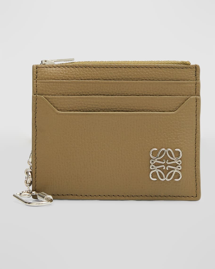 Loewe Anagram Zip Leather Card Holder | Neiman Marcus