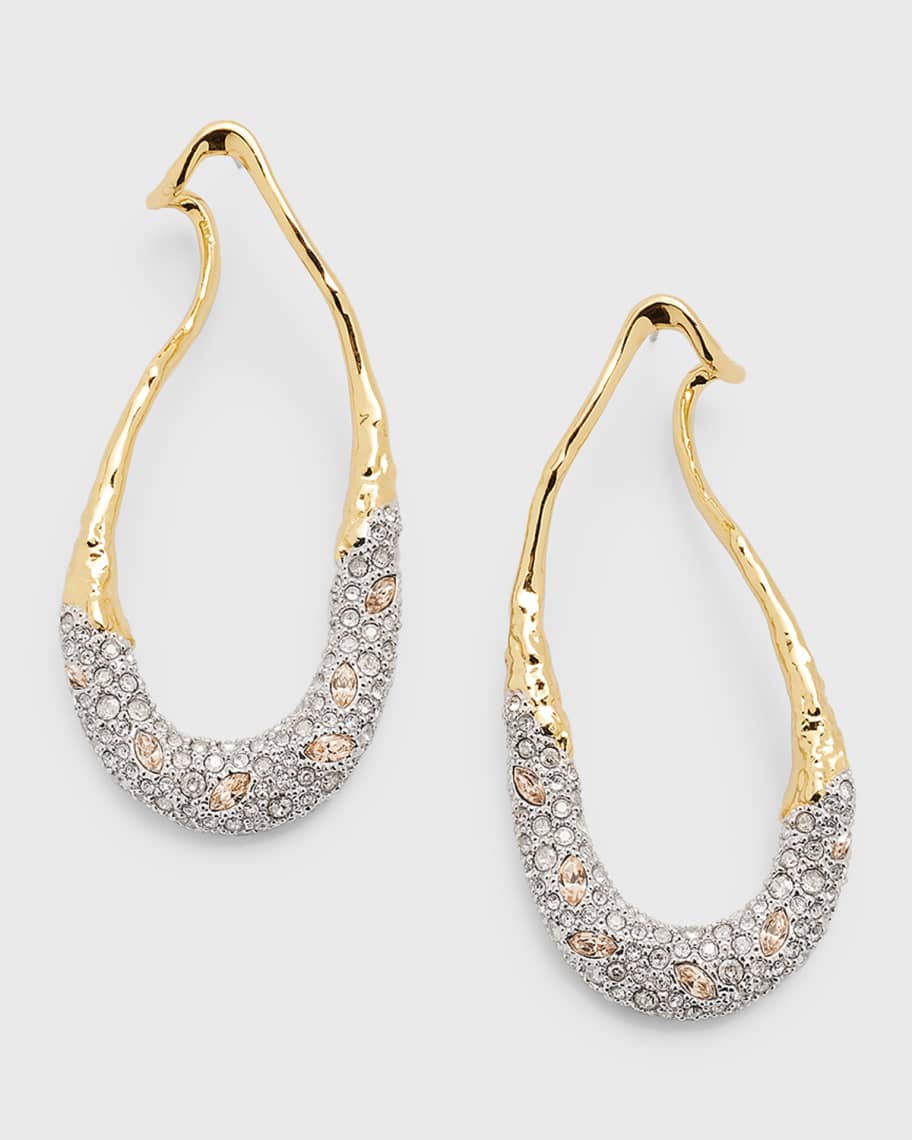 Alexis Bittar Solanales Crystal Front-Back Link Earrings | Neiman Marcus