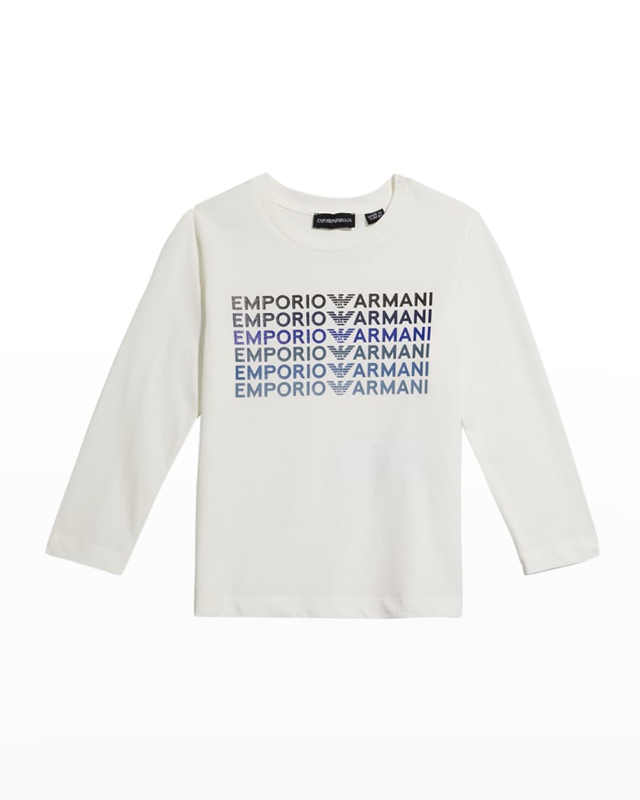 Emporio Armani Boy's Multi Logo-Print T-Shirt, Size 4-16 | Neiman Marcus