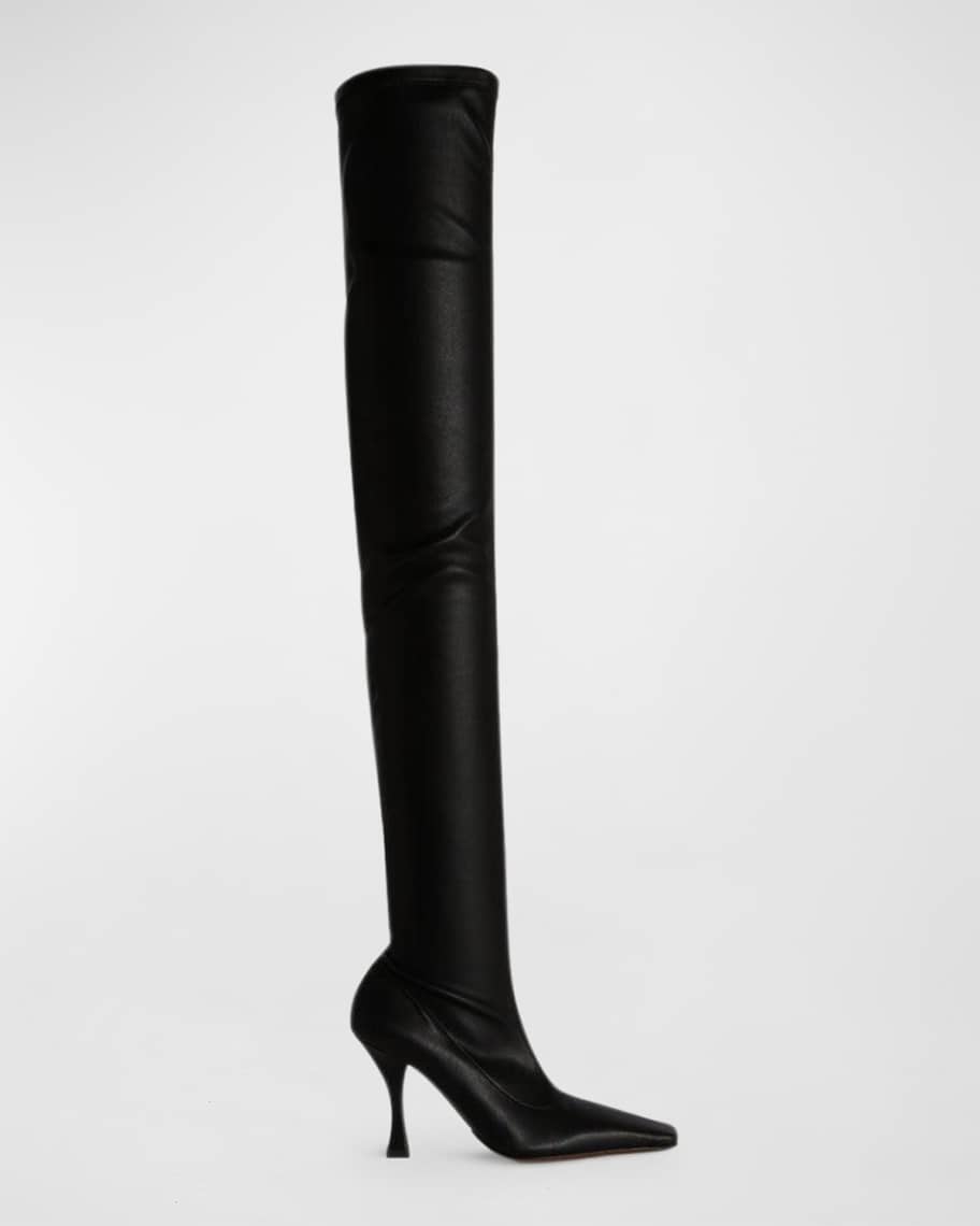 Proenza Schouler Trap Over-the-Knee Stretch Napa Boots | Neiman Marcus