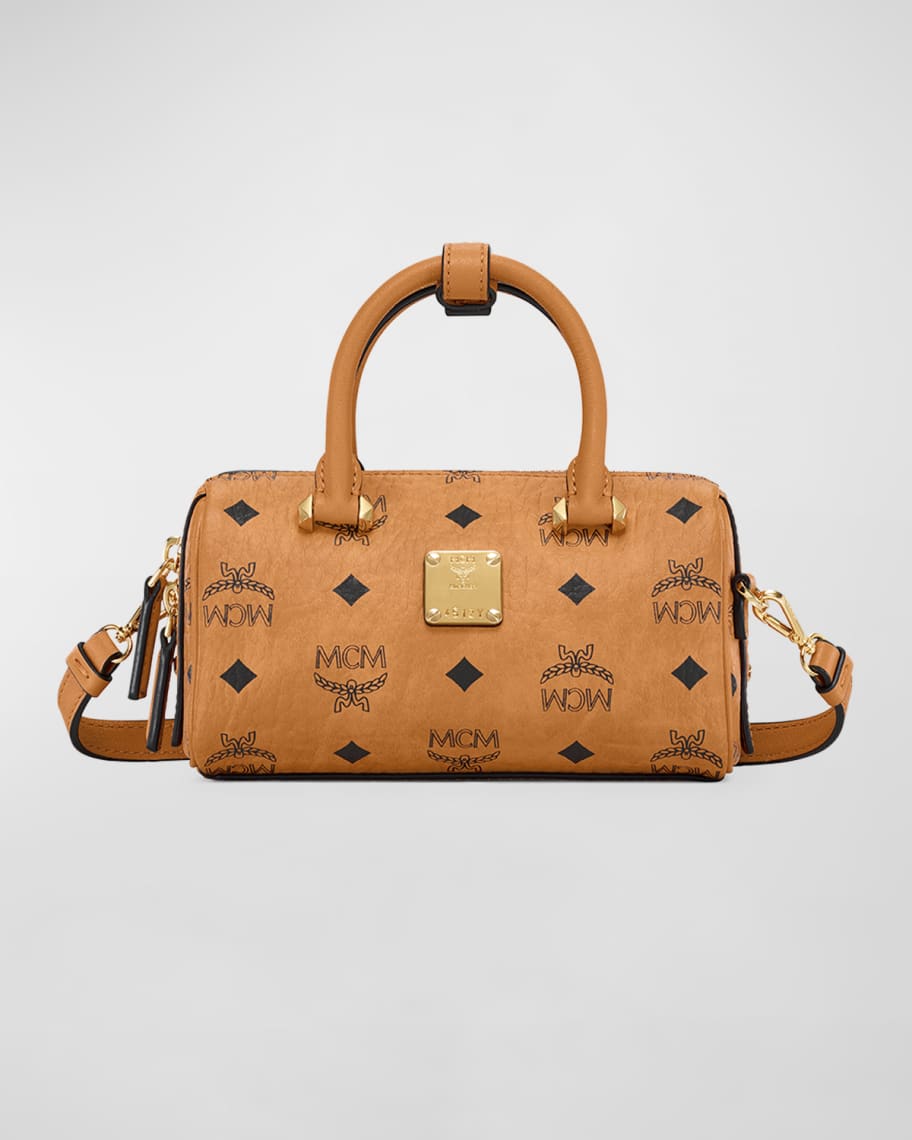 MCM Ella Boston Mini Monogram Top-Handle Bag