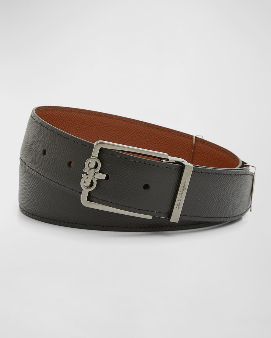 Ferragamo Men's Double Adjustable Reversible Leather Belt | Neiman Marcus