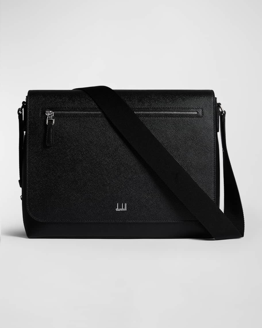 dunhill Men's Cadogan Leather Flap Messenger Bag | Neiman Marcus