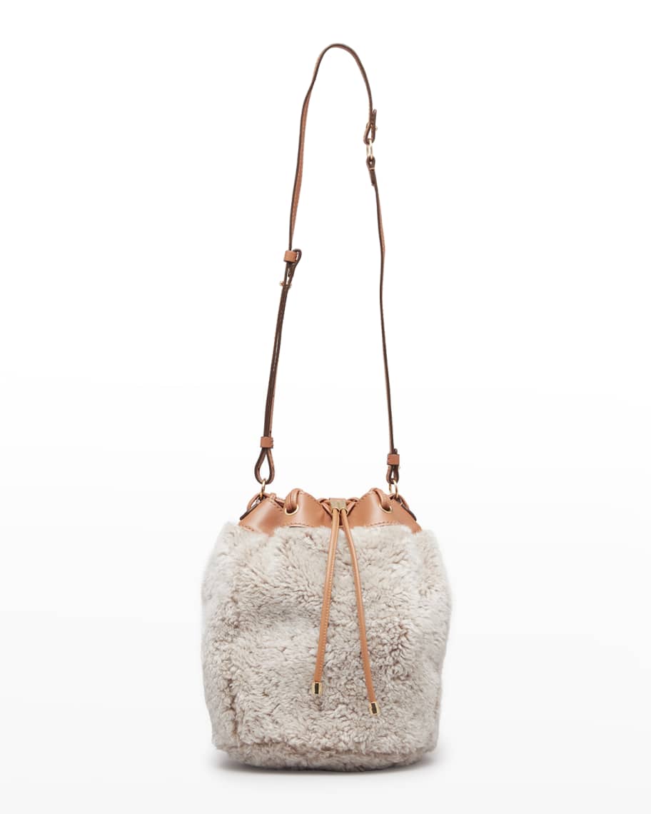【ULLA JOHNSON】Willow leather-trimmed bucket bag バック Ulla Johnson Willow Small Drawstring Shearling Bucket Bag