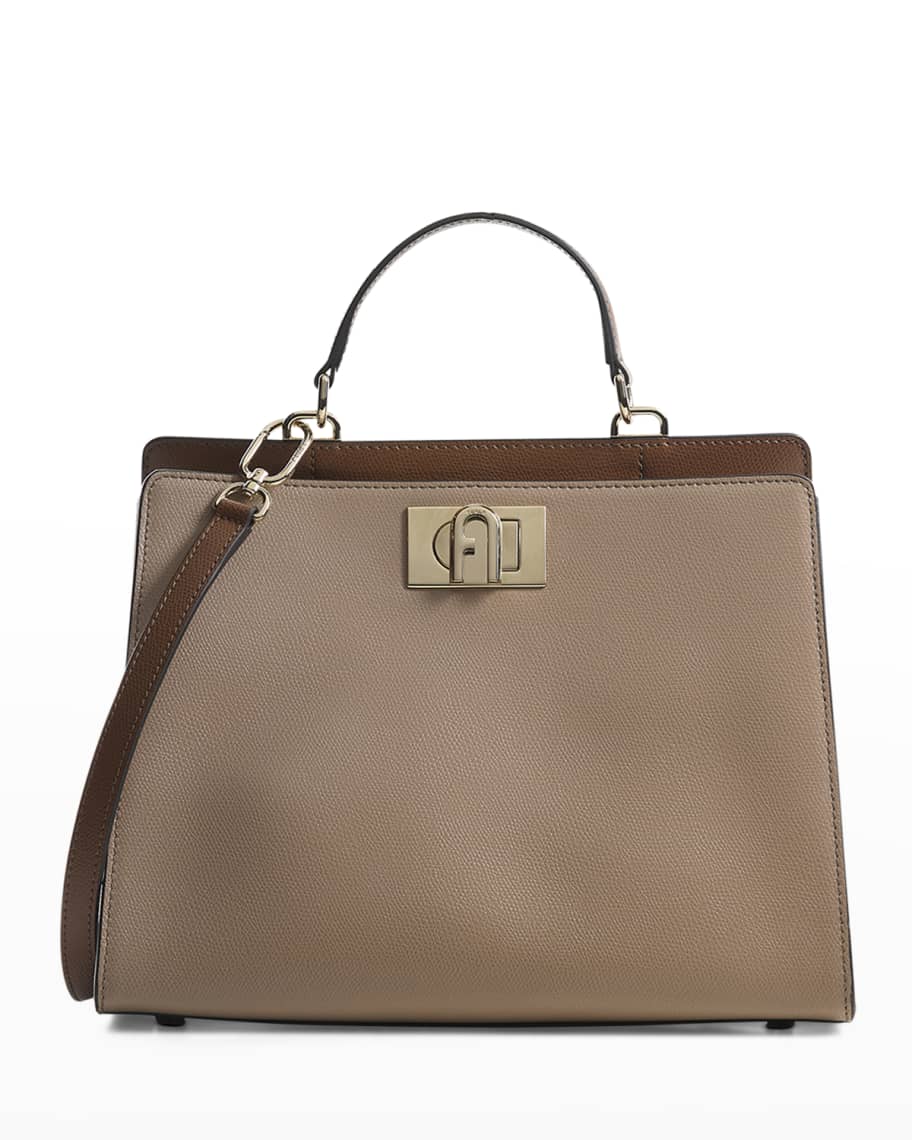 Furla 1927 Colorblock Leather Top-Handle Bag | Neiman Marcus