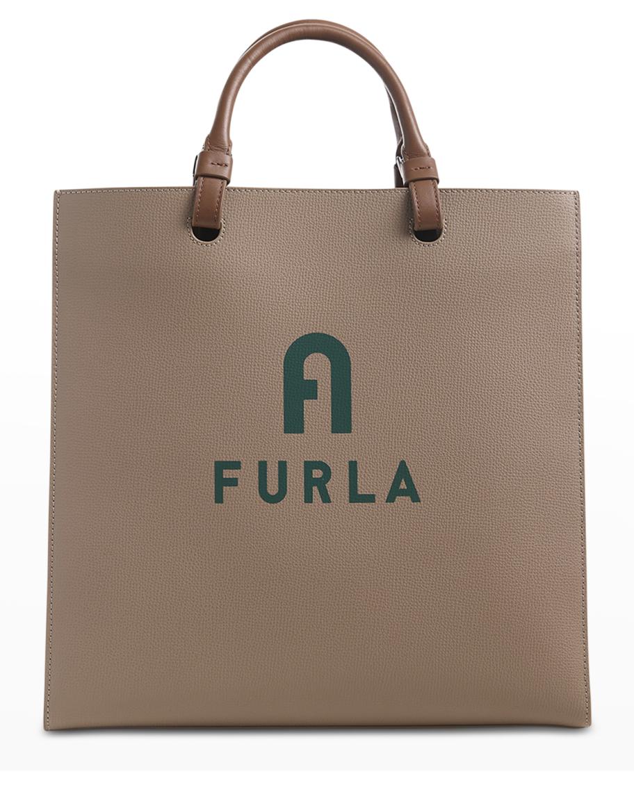 Furla Varsity North-South Leather Tote Bag | Neiman Marcus