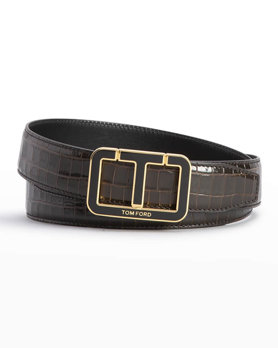 Tom Ford CROCODILE T ICON BELT