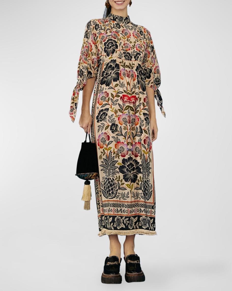 farm rio romantic garden maxi dress Farm Rio Romantic Richelieu V-Neck Maxi Dress
