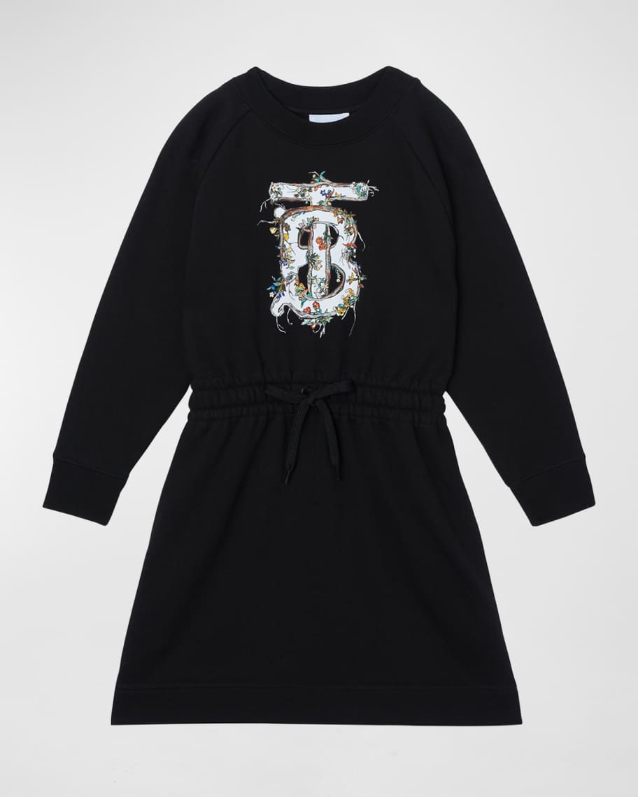 Burberry Girl's Alba Floral-Print TB Sweater Dress, Size 3-14 | Neiman ...