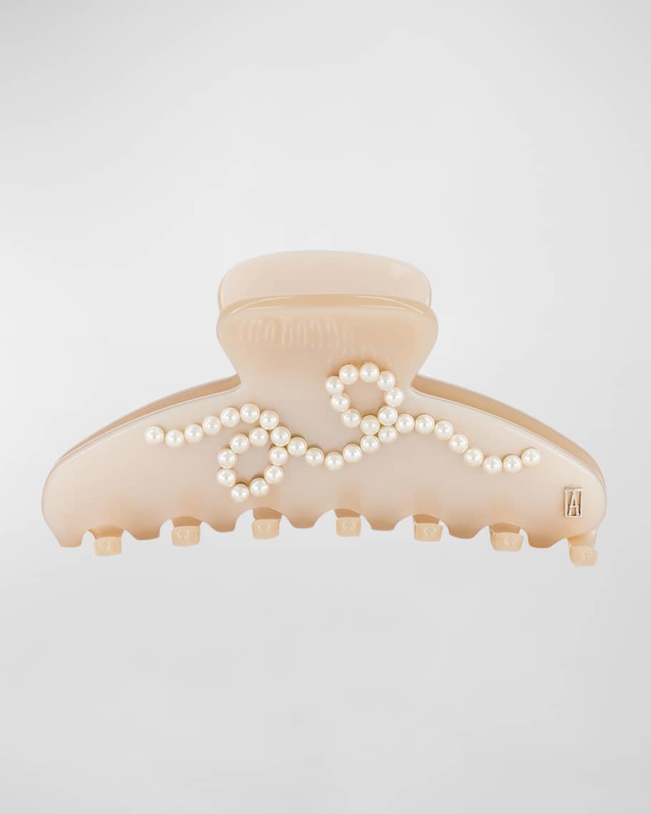 Alexandre de Paris Swarovski Pearl Acetate Jaw Hair Clip | Neiman Marcus