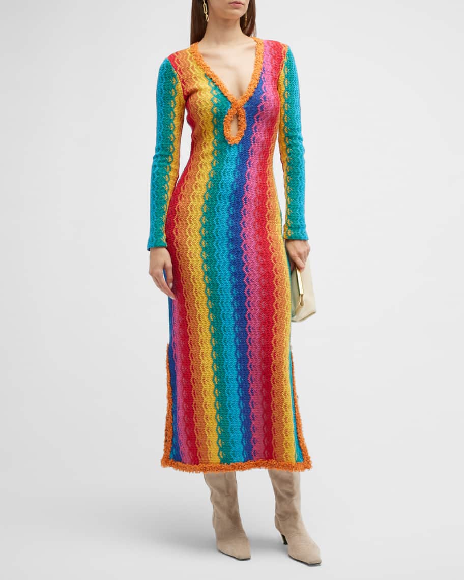 Alexis Solei Multicolor Textured Maxi Dress | Neiman Marcus