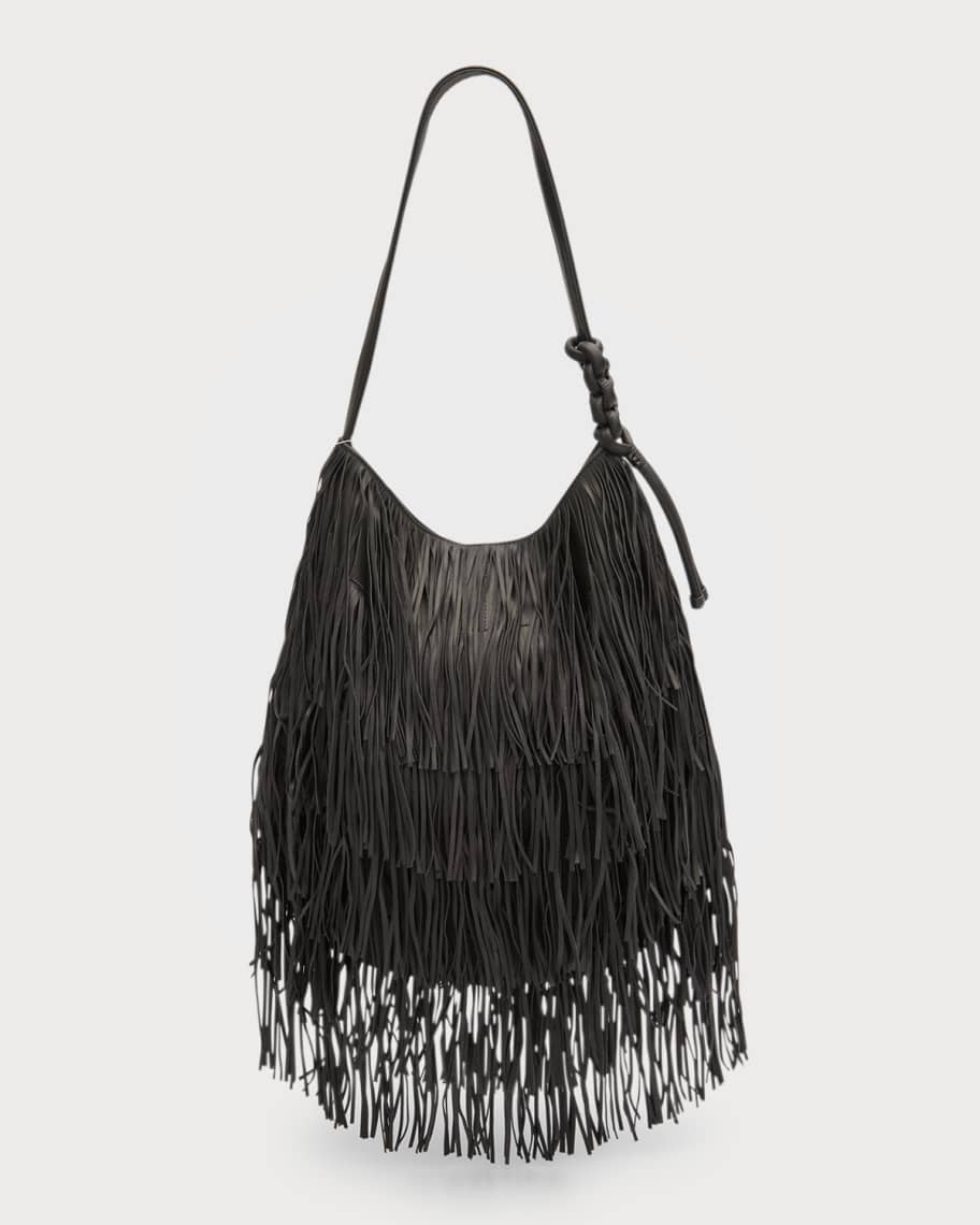 Callista Calypso Fringe Leather Hobo Bag | Neiman Marcus