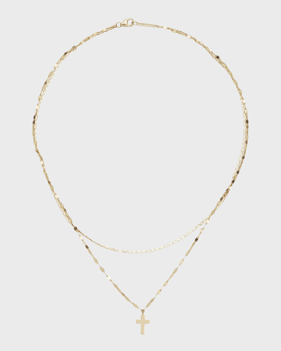 LANA DoubleStrand Cross Necklace Neiman Marcus