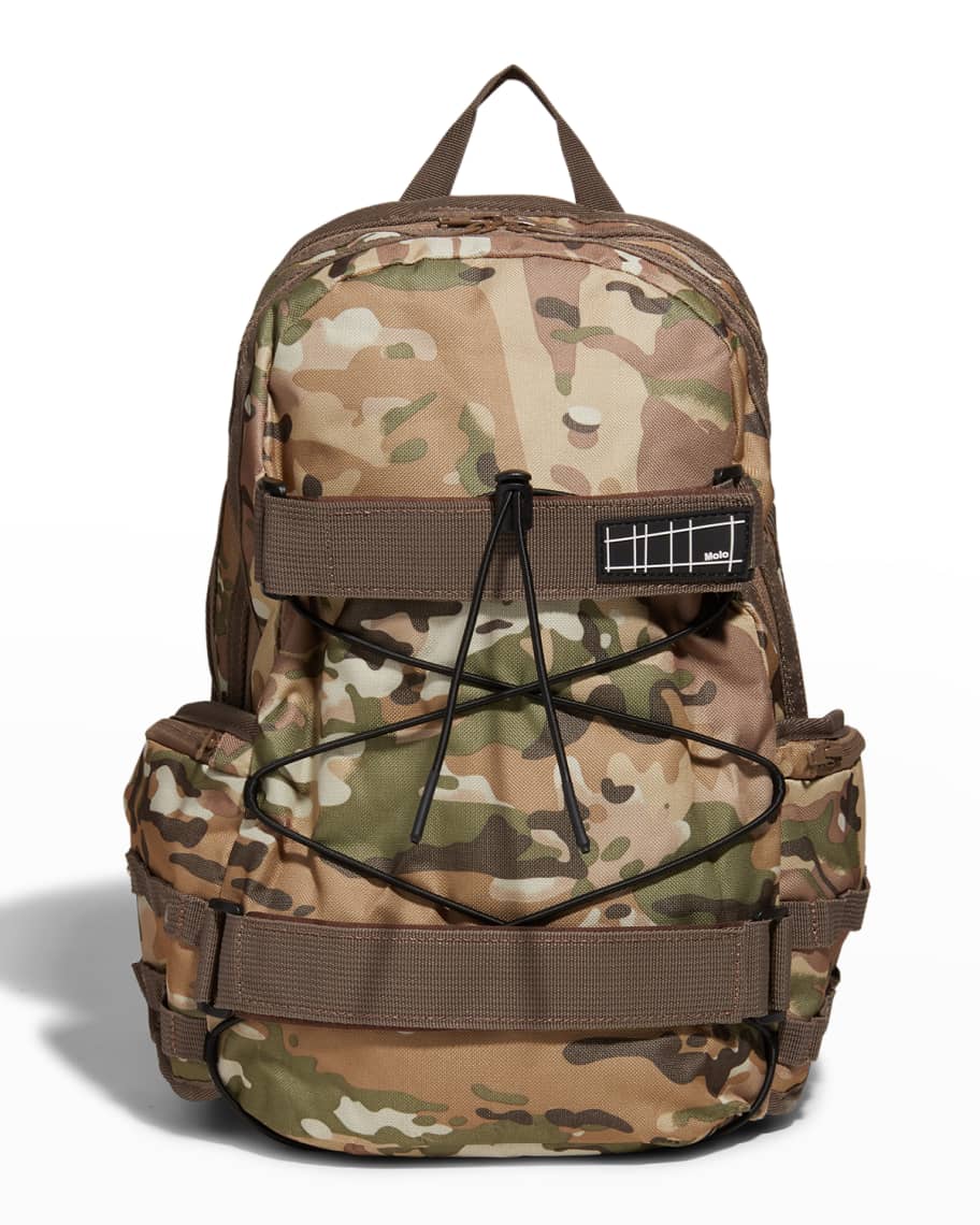 Iscream Boy's Camo-Print Faux Leather Quilted Backpack