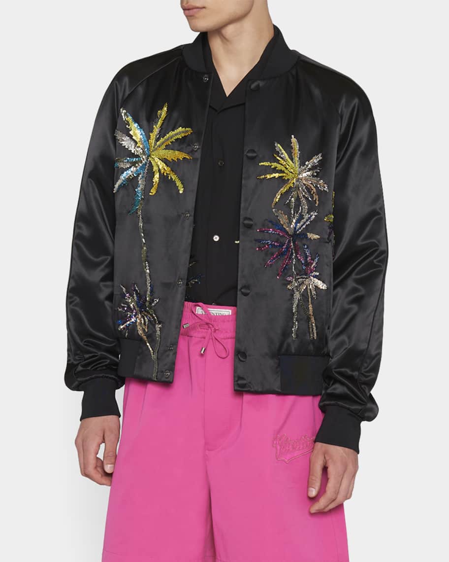 Valentino Garavani Men's Embroidered Crystal Palms Souvenir
