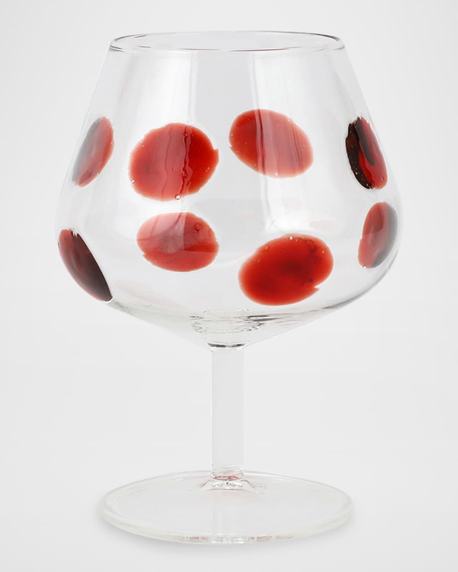 Image 1 of 1: Red Drop Snifter Glass