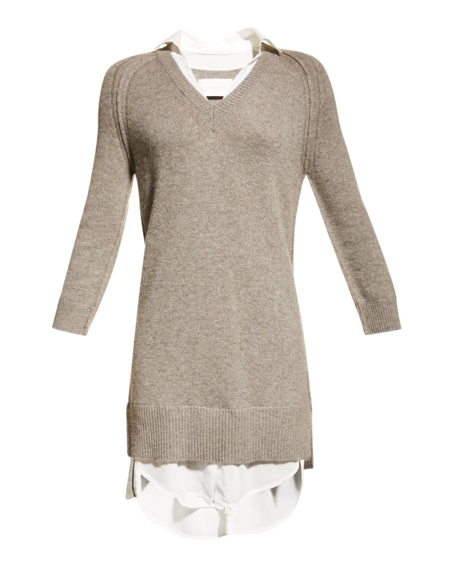 Brochu Walker Layered Cashmere Sweater Dress Neiman Marcus