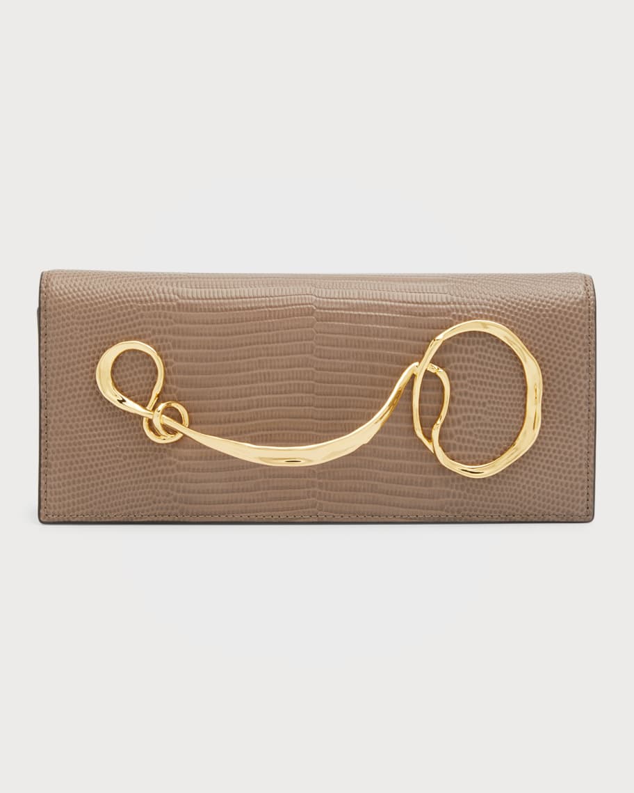 Twisted Gold Side Handle Clutch- Antique Gold