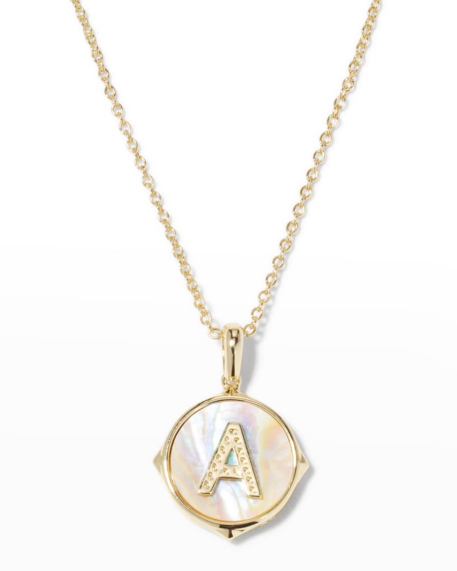 Kendra Scott Letter Disc Pendant Necklace Neiman Marcus