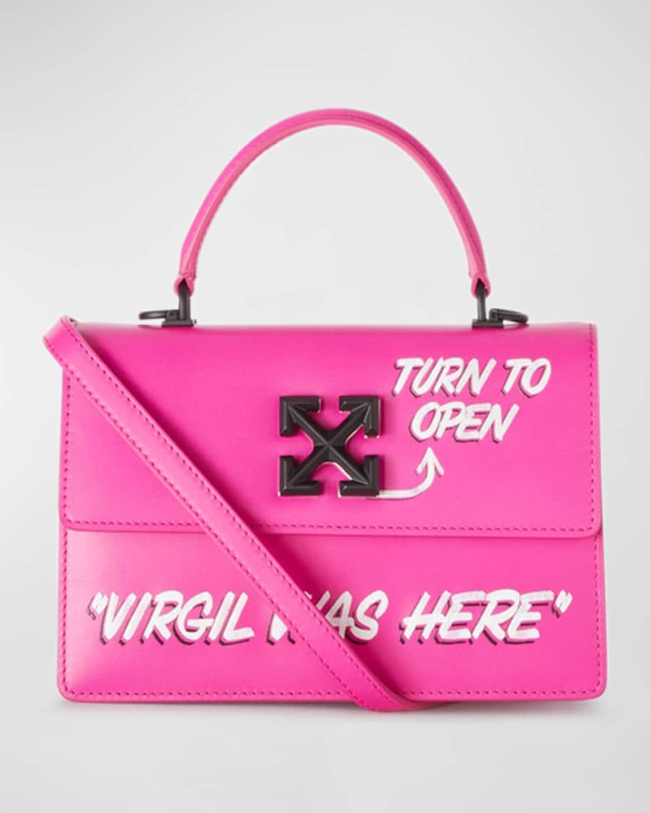 Off-White Jitney 1.4 Quote Leather Top-Handle Bag | Neiman Marcus