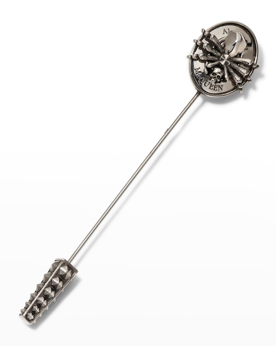 Alexander McQueen Men's Spider Skull Lapel Pin | Neiman Marcus