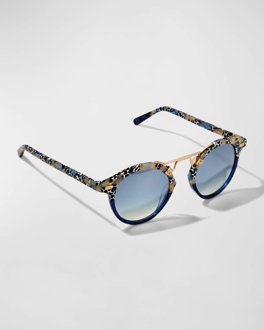Image 1 of 5: St. Louis Round Sunglasses with Metal Keyhole - Milano
