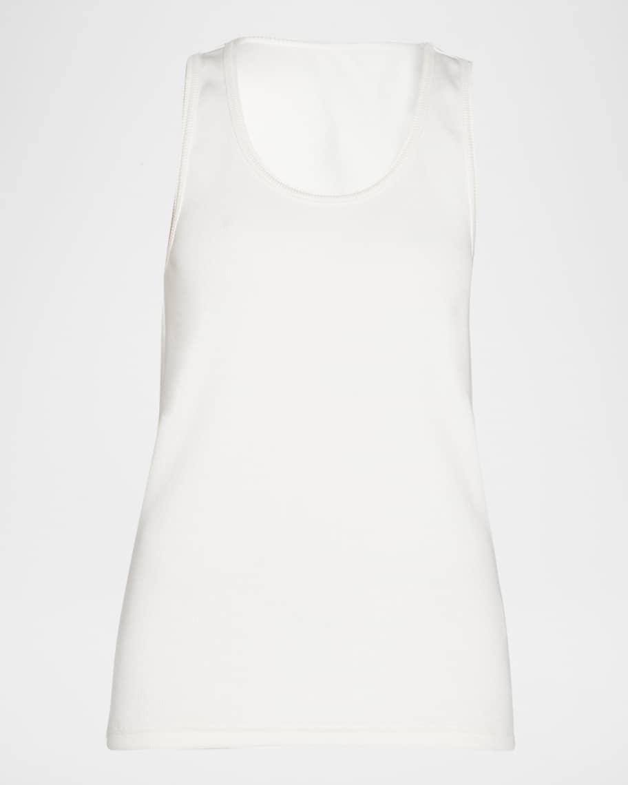 Bottega Veneta Dry Stretch Cotton Ribbed Tank Top | Neiman Marcus