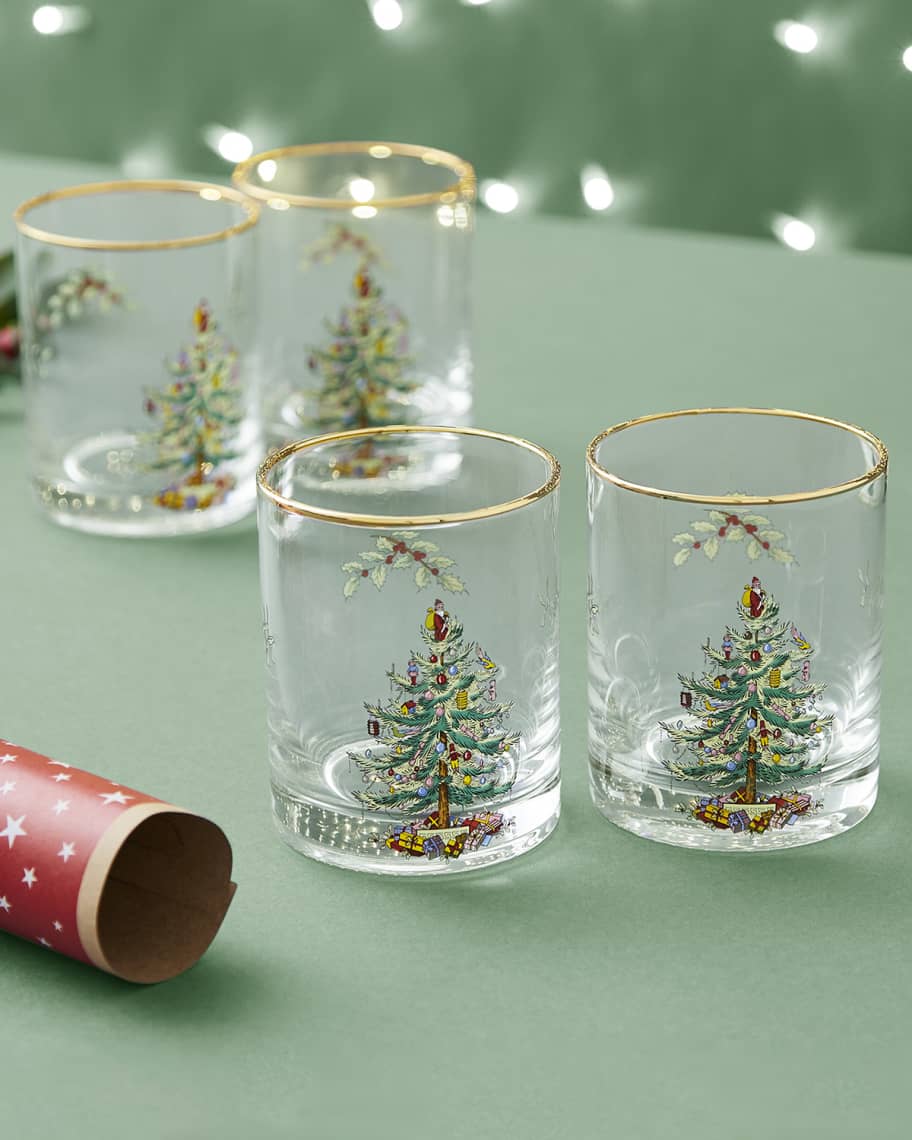 Spode Christmas Tree Double Old Fashioned Glasses, Set of 4